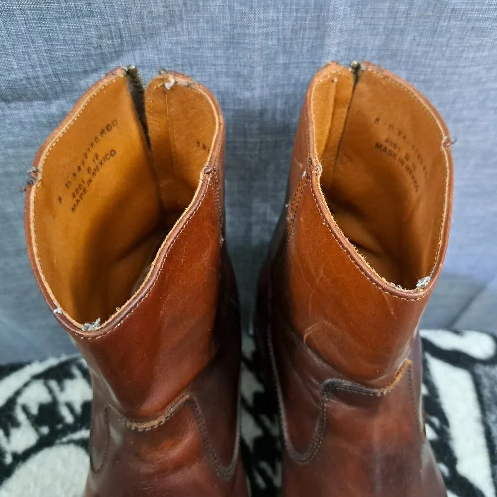 %Size 8 Frye Men's Jacob Back Zip Boots Men D15
